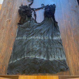 Elizabeth and James Ruffle Sleeve Tank Top, Size Large